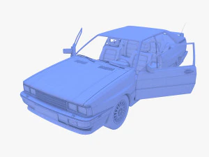 Generic 80s Coupe with interior 3D Model