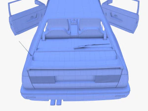 Generic 80s Coupe with interior 3D Model