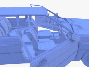 Generic 80s Coupe with interior 3D Model