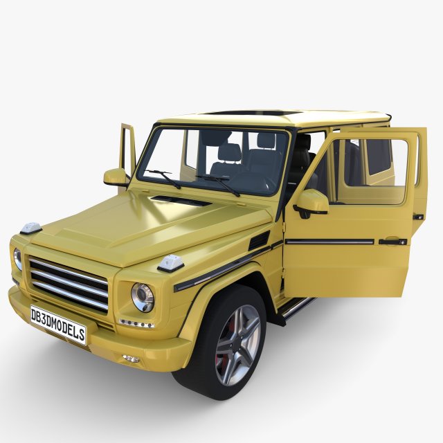 Generic Luxury SUV with interior 3D Model .c4d .max .obj .3ds .fbx .stl .blend 