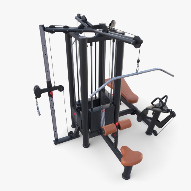 4 Multi station jungle machine v2 3D Модель .c4d .max .obj .3ds .fbx .stl .blend 