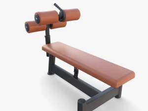 Adjustable crunch bench 3D Model