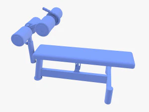 Adjustable crunch bench 3D Model