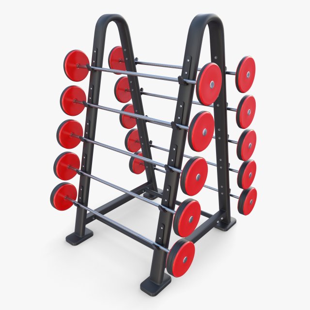 Barbell rack double 3D 模型 .c4d .max .obj .3ds .fbx .stl .blend 