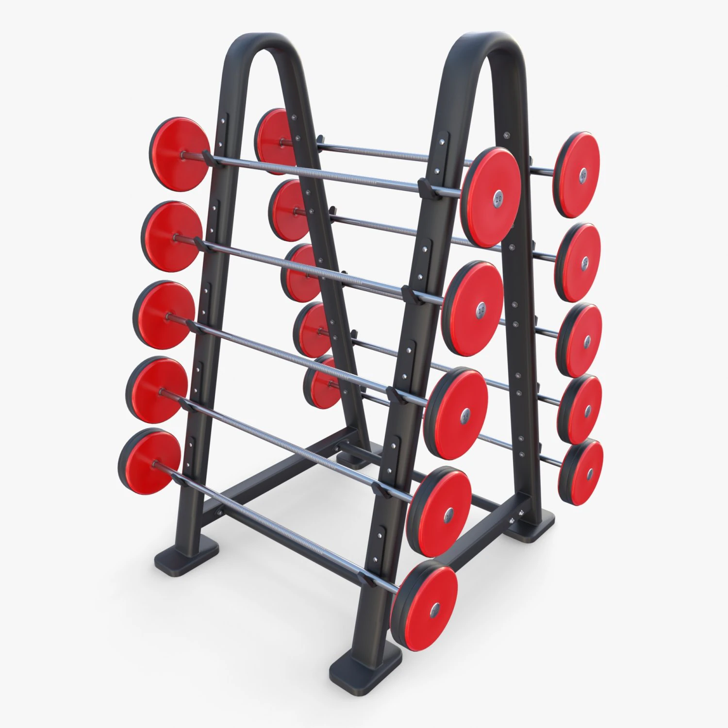 Barbell rack double 3D Model .c4d .max .obj .3ds .fbx .stl .blend 