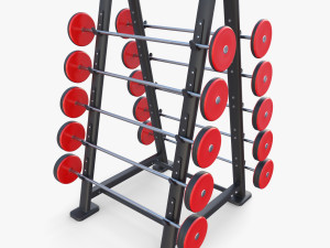 Barbell rack double 3D Model