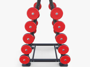 Barbell rack double 3D Model
