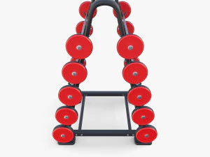 Barbell rack double 3D Model