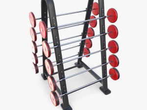 Barbell rack double 3D Model