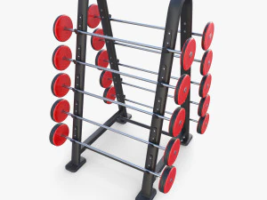Barbell rack double 3D Model