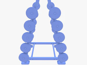 Barbell rack double 3D Model