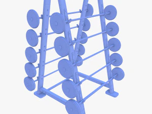 Barbell rack double 3D Model