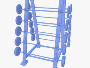 Barbell rack double 3D Model
