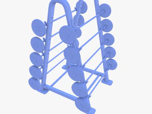 Barbell rack double 3D Model