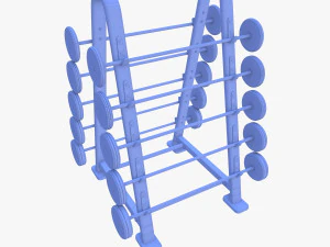 Barbell rack double 3D Model