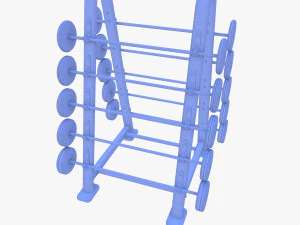 Barbell rack double 3D Model