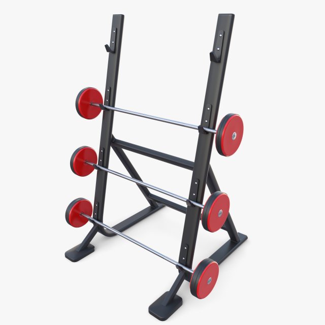 Barbell rack 3D Model .c4d .max .obj .3ds .fbx .stl .blend 