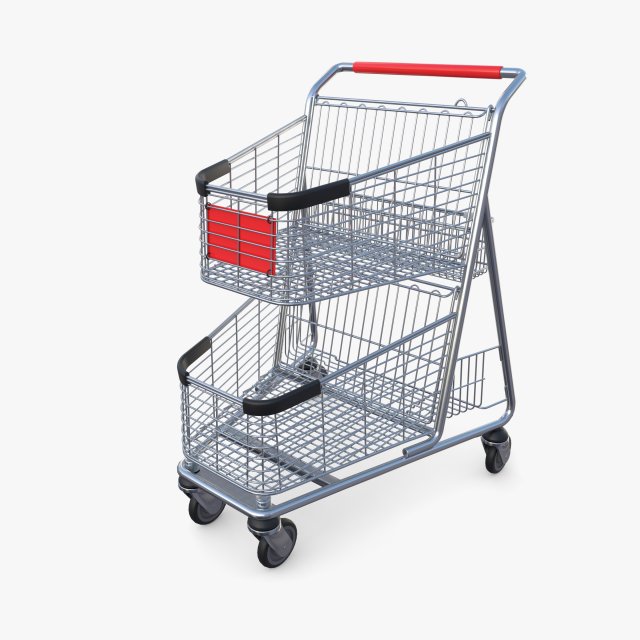 Shopping cart v4 Model 3D .c4d .max .obj .3ds .fbx .stl .blend 