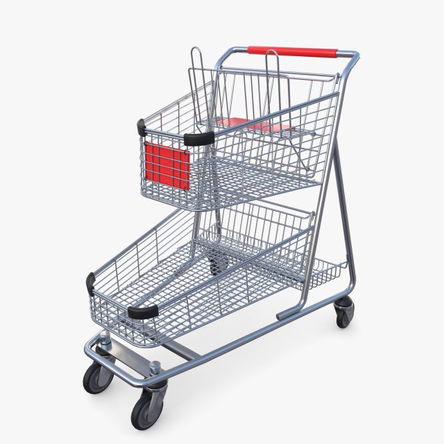 Shopping cart v14 3D Model .c4d .max .obj .3ds .fbx .stl .blend 