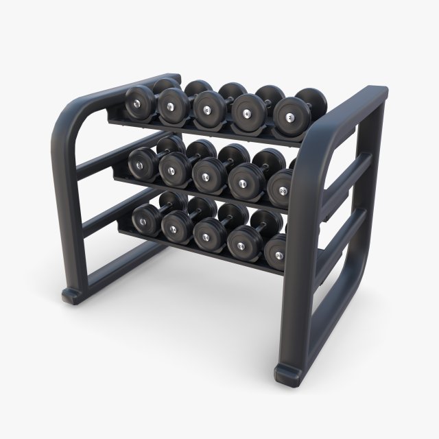 Dumbell rack v1 Modelo 3D .c4d .max .obj .3ds .fbx .stl .blend 