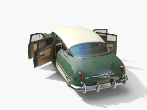 4 Door Hudson Hornet with interior v2 3D Model