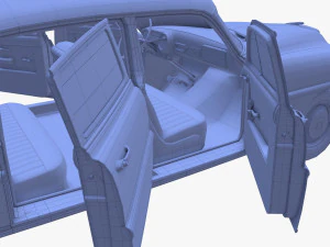 4 Kapılı Hudson Hornet i&ccedil; v3 ile 3D Model