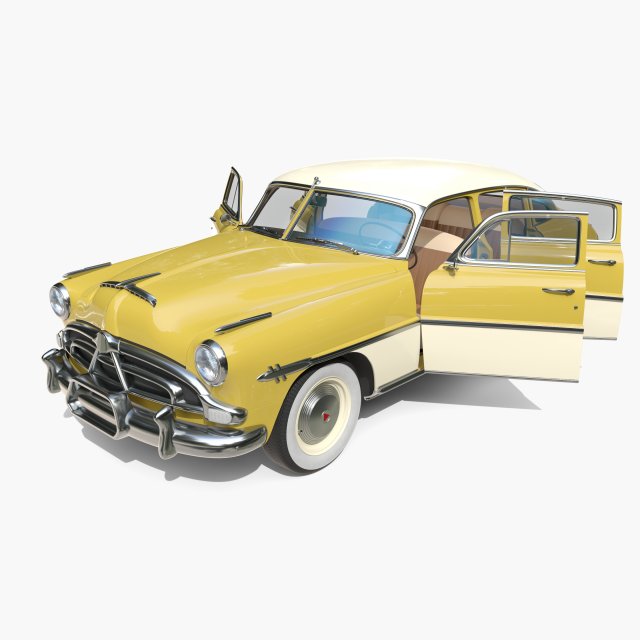 Generic 50s sedan with interior 3D Модель .c4d .max .obj .3ds .fbx .stl .blend 