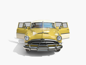 Generic 50s sedan with interior 3D Модель