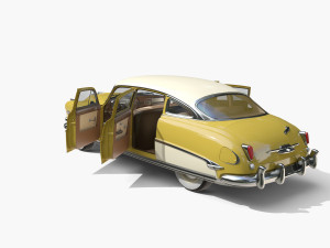 Generic 50s sedan with interior 3D Модель