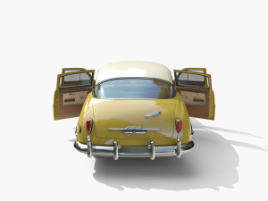 Generic 50s sedan with interior 3D Модель