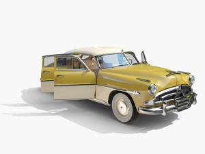 Generic 50s sedan with interior 3D Модель