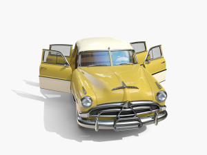 Generic 50s sedan with interior 3D Модель