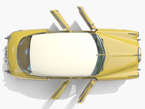 Generic 50s sedan with interior 3D Модель
