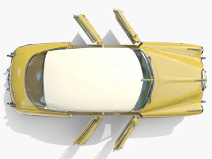 Универсальный седан 50-х годов с салоном 3D Модель