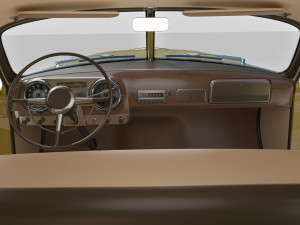Generic 50s sedan with interior 3D Модель