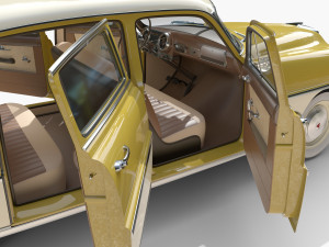 Generic 50s sedan with interior 3D Модель