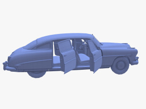 Generic 50s sedan with interior 3D Модель