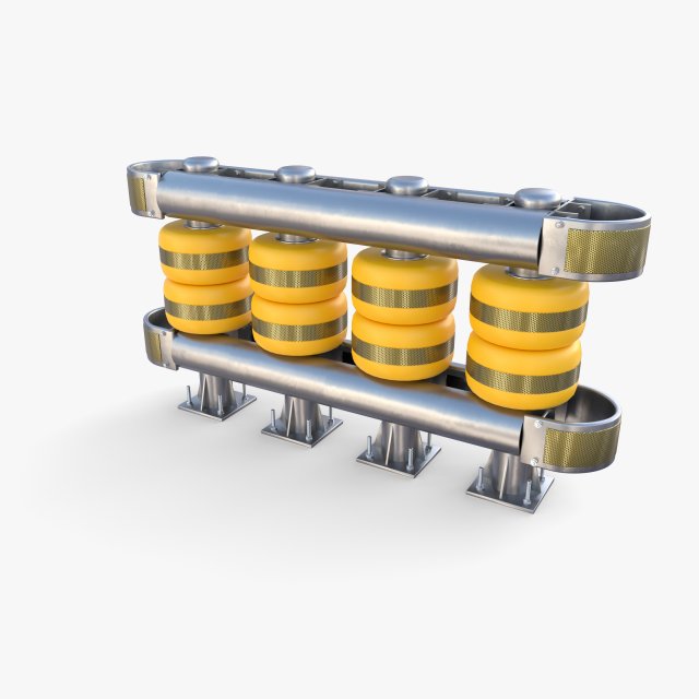 Tileable rolling barrier v1 3D Модель .c4d .max .obj .3ds .fbx .stl .blend 