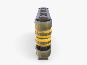 Tileable rolling barrier v1 weathered 3D Model