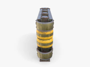 Tileable rolling barrier v1 weathered 3D Model