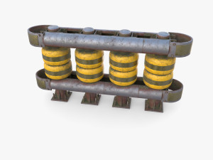 Tileable rolling barrier v1 weathered 3D Model