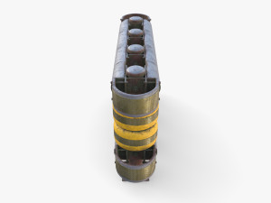 Tileable rolling barrier v1 weathered 3D Model