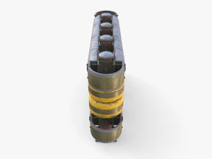 Tileable rolling barrier v1 weathered 3D Model