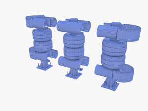Tileable rolling barrier v1 weathered 3D Model