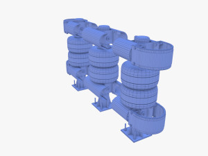Tileable rolling barrier v1 weathered 3D Model