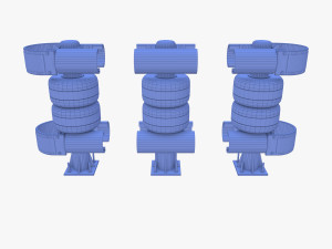 Tileable rolling barrier v1 weathered 3D Model