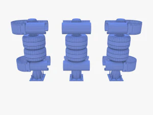 Tileable rolling barrier v1 weathered 3D Model