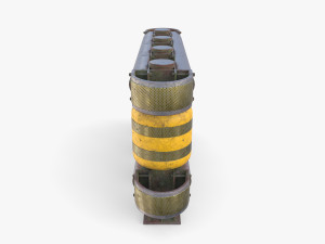 Tileable rolling barrier v2 weathered 3D Model