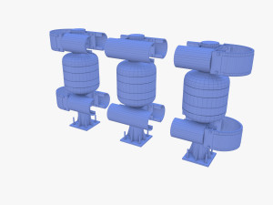 Tileable rolling barrier v2 weathered 3D Model