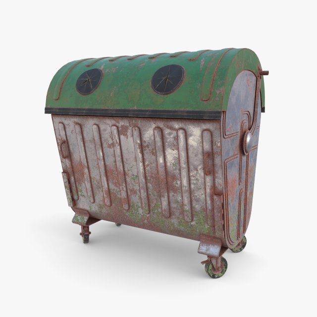 Dumpster v5 weathered 3D Model .c4d .max .obj .3ds .fbx .stl .blend 